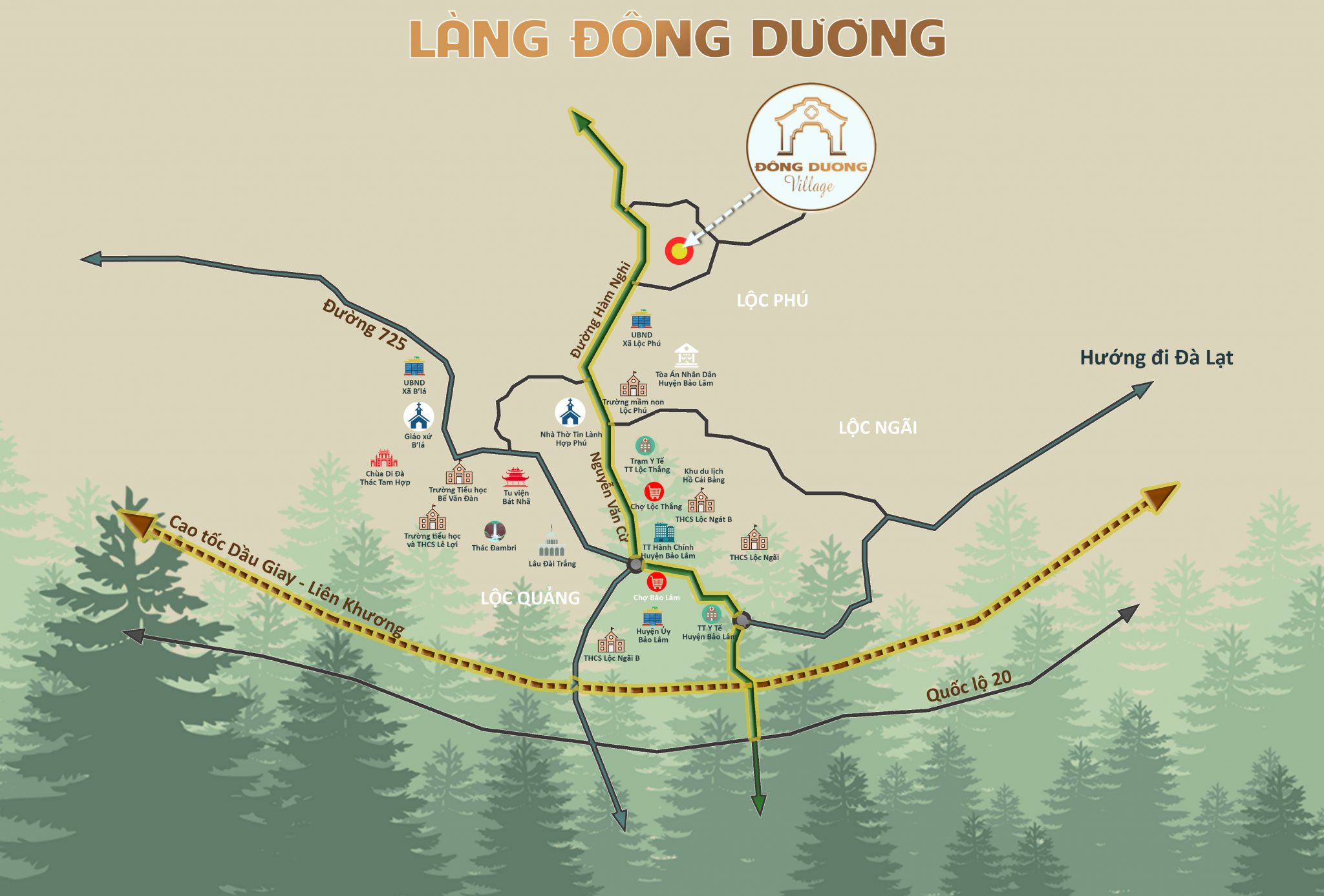 Vị Trí Tọa Lạc và Tiện Ích Vùng Của Làng Đông Dương Village - phuongdongcorp.vn
